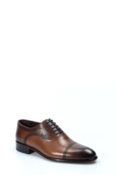 Hakiki Deri Kösele  Erkek Klasik Ayakkabı 893MA4403 - Resim 8