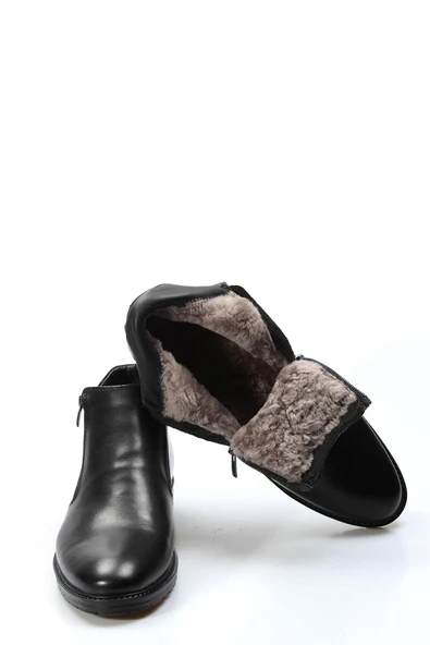 Hakiki Deri Kürklü  Erkek Klasik Bot 671KMA304 - Resim 4