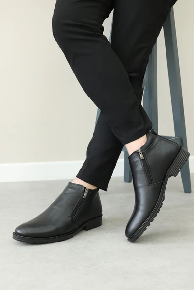 Hakiki Deri Kürklü  Erkek Klasik Bot 671KMA304 - Resim 5