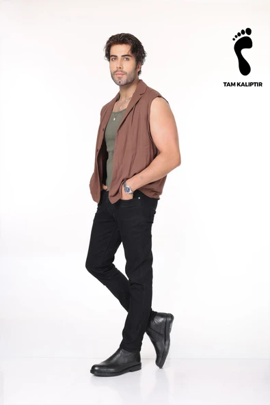 Hakiki Deri Kürklü  Erkek Klasik Bot 408KMA123 - Resim 2