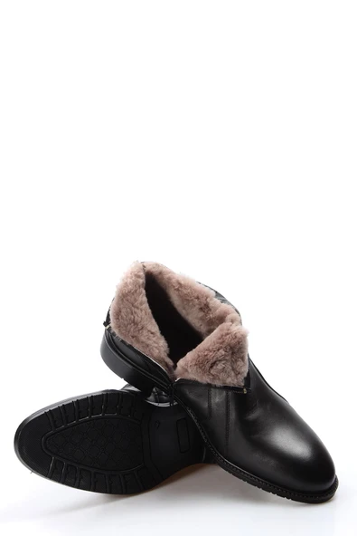 Hakiki Deri Kürklü  Erkek Klasik Bot 711KMA4020 - Resim 5