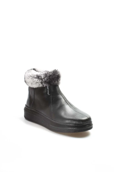 Hakiki Deri Kürklü  Kadın Spor Bot 733KZA0023 - Resim 4