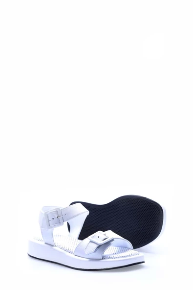 Hakiki Deri  Kadın Klasik Sandalet 710ZA150 - Resim 4