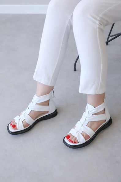 Hakiki Deri  Kadın Klasik Sandalet 124ZA116 - 11