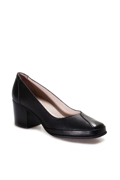Hakiki Deri  Kadın Kalın Topuklu Ayakkabı 889ZA5313 - Resim 3