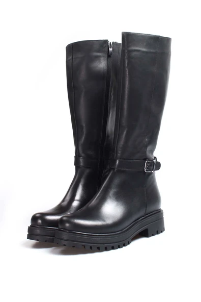 Hakiki Deri Kürklü  Kadın Klasik Çizme 757KZA22500 - Resim 7