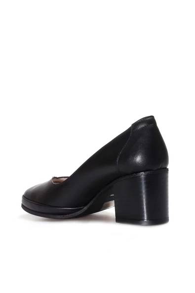 Hakiki Deri  Kadın Kalın Topuklu Ayakkabı 889ZA5313 - Resim 2