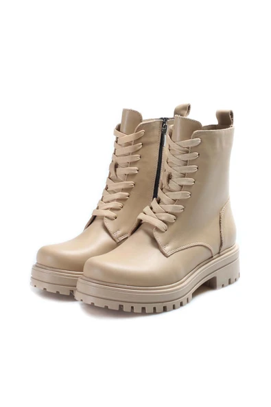 Hakiki Deri Kürklü  Kadın Klasik Bot 757KZA21075 - Resim 11