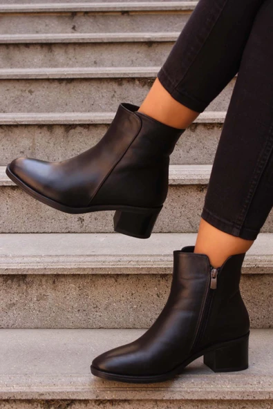 Hakiki Deri Kürklü  Kadın Klasik Bot 757KZA2655 ürün görseli 1