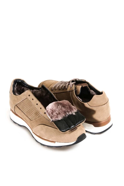 Hakiki Deri Kürklü  Erkek Spor Ayakkabı 723KMA120 - Resim 12