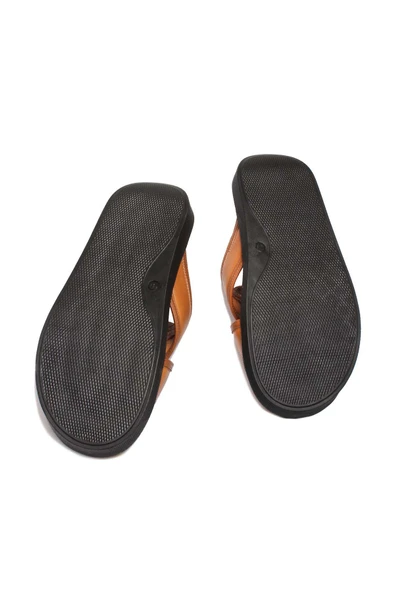 Hakiki Deri  Erkek Düz Terlik 018MAM-65-C-2 - Resim 8