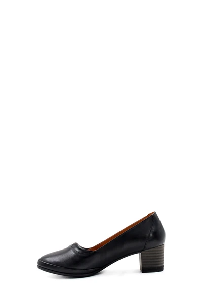 Hakiki Deri  Kadın Kalın Topuklu Ayakkabı 411ZA277 - Resim 8