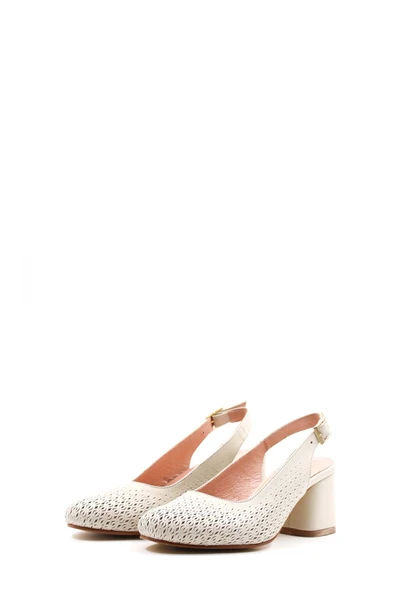 Hakiki Deri  Kadın Kalın Topuklu Ayakkabı 129ZA01 - Resim 10