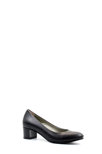 Hakiki Deri  Kadın Kalın Topuklu Ayakkabı 792ZA057 - Resim 4