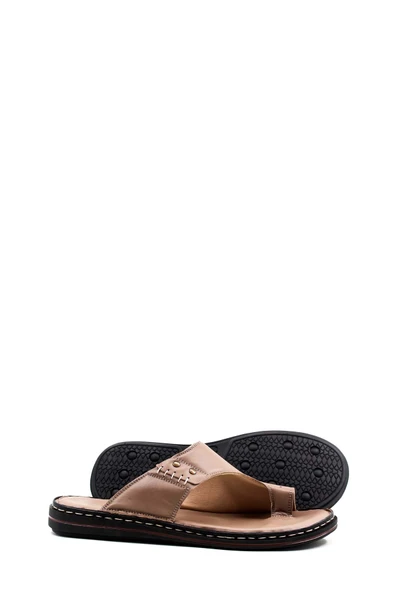 Hakiki Deri  Erkek Düz Terlik 128MA119 - Resim 10