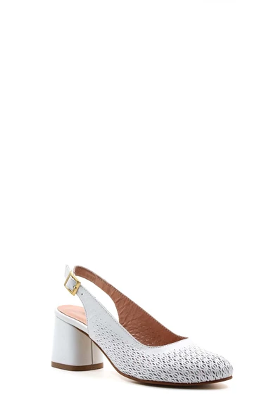 Hakiki Deri  Kadın Kalın Topuklu Ayakkabı 129ZA01 - Resim 3