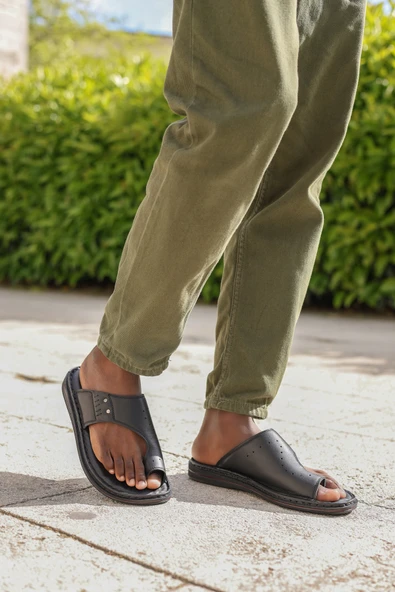 Hakiki Deri  Erkek Düz Terlik 128MA119 ürün görseli