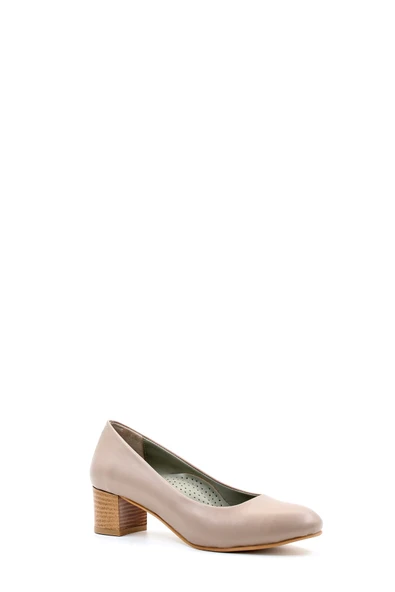 Hakiki Deri  Kadın Kalın Topuklu Ayakkabı 792ZA057 - Resim 10