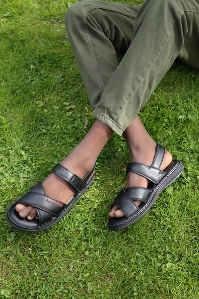 Hakiki Deri  Erkek Klasik Sandalet 128MA216