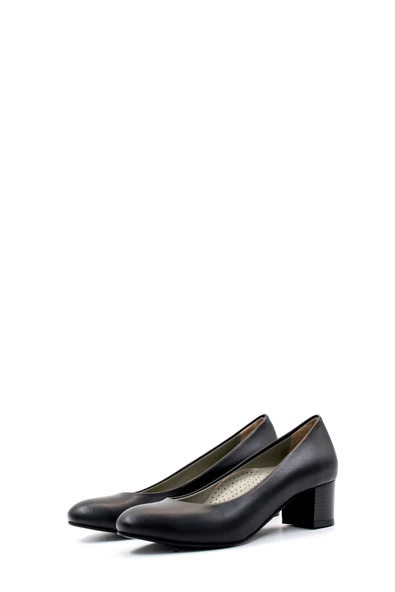 Hakiki Deri  Kadın Kalın Topuklu Ayakkabı 792ZA057 - Resim 6