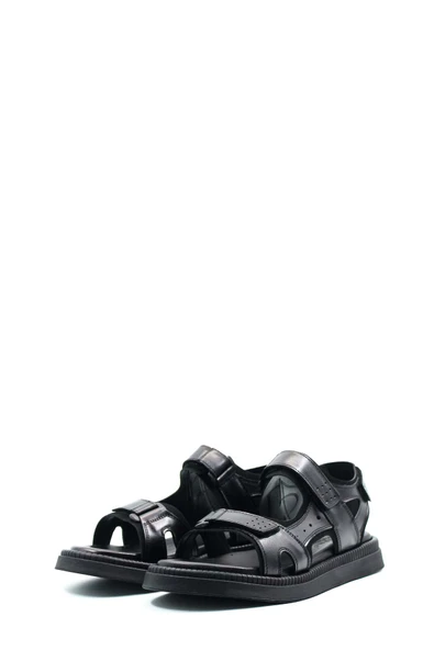 Hakiki Deri  Erkek Klasik Sandalet 018MAG422-609 - Resim 10