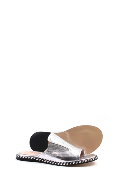 Hakiki Deri  Kadın Düz Terlik 888ZA246 - Resim 3