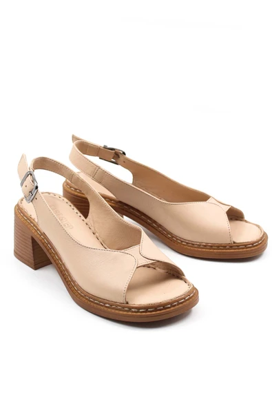 Hakiki Deri  Kadın Klasik Sandalet 621ZA906 - Resim 4