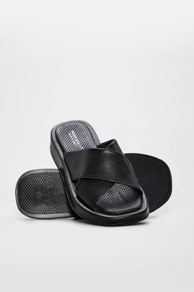 Hakiki Deri  Kadın Düz Terlik 710ZA700 - Resim 7