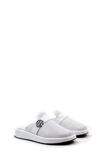 Hakiki Deri  Kadın Düz Terlik 710ZA298 - Resim 4