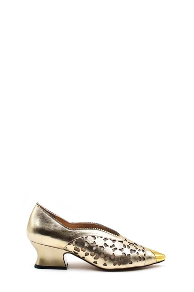 Hakiki Deri  Kadın Kalın Topuklu Ayakkabı 064ZA366 ürün görseli