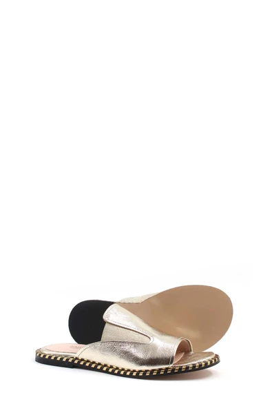 Hakiki Deri  Kadın Düz Terlik 888ZA246 - Resim 7