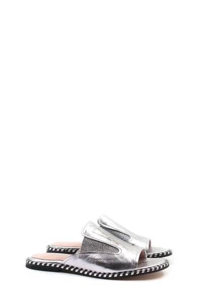 Hakiki Deri  Kadın Düz Terlik 888ZA246 - Resim 4