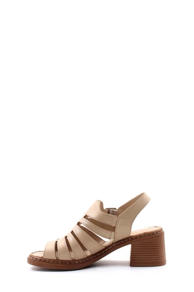 Hakiki Deri Kadın Dolgu Topuk Sandalet 621ZA937L - 3