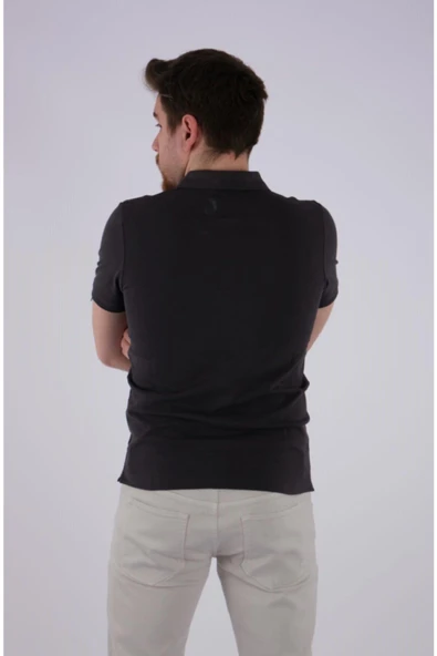 Desen Erkek Polo Yaka Kısa Kol T-Shirt - Minimalist ve Şık - Resim 2