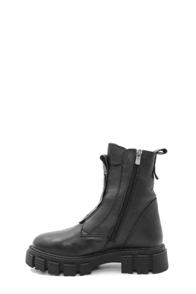 Hakiki Deri Kürklü  Kadın Klasik Bot 710KZA6005 - Resim 4