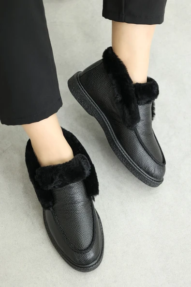 Hakiki Deri Kürklü  Kadın Spor Bot 733KZA217 ürün görseli