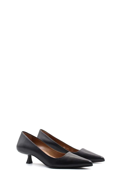 Hakiki Deri  Kadın Kısa Topuklu Ayakkabı 019ZA22-004 - Resim 4