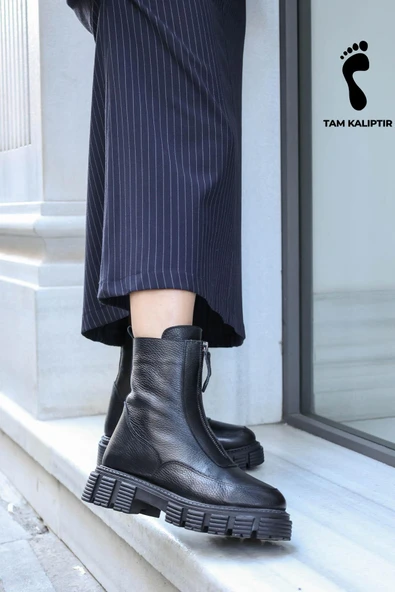 Hakiki Deri Kürklü  Kadın Klasik Bot 710KZA6003 ürün görseli