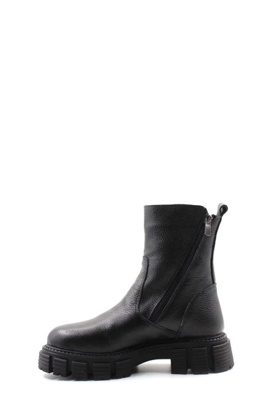 Hakiki Deri Kürklü  Kadın Klasik Bot 710KZA6002 - Resim 4