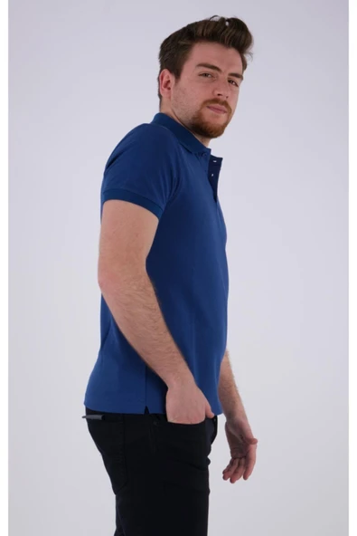 Desen Erkek Polo Yaka Kısa Kol T-Shirt - Minimalist ve Şık - Resim 5