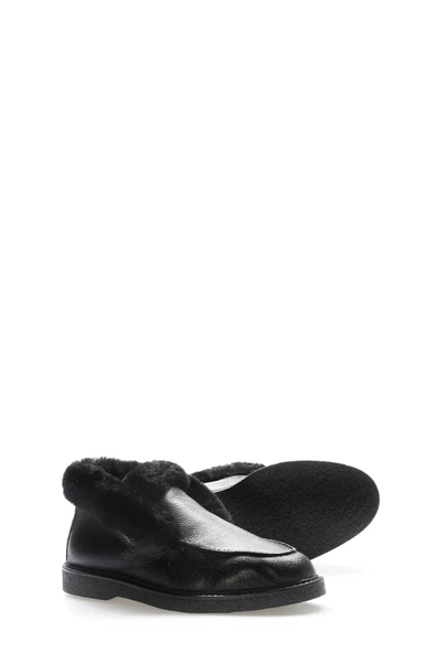 Hakiki Deri Kürklü  Kadın Spor Bot 733KZA217 - Resim 4