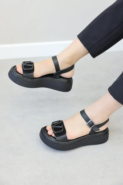 Hakiki Deri  Kadın Klasik Sandalet 621ZA1149 - Resim 5