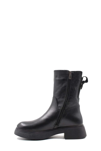 Hakiki Deri Kürklü  Kadın Klasik Bot 124KZA2415 - Resim 3