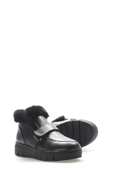 Hakiki Deri Kürklü  Kadın Klasik Bot 916KZA3700 - Resim 4