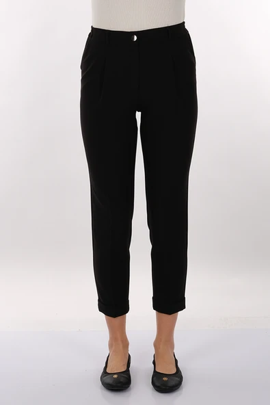 Modiva Minimalist Yüksek Bel Midi Kadın Pantolon - Günlük & Ofis - Resim 11