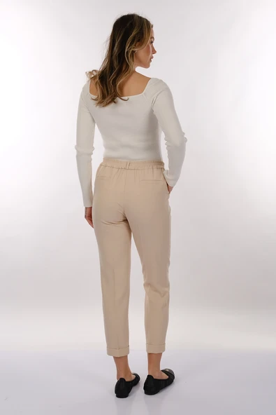 Modiva Minimalist Yüksek Bel Midi Kadın Pantolon - Günlük & Ofis - Resim 10