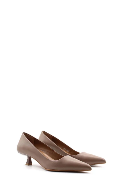 Hakiki Deri  Kadın Kısa Topuklu Ayakkabı 019ZA22-004 - Resim 9