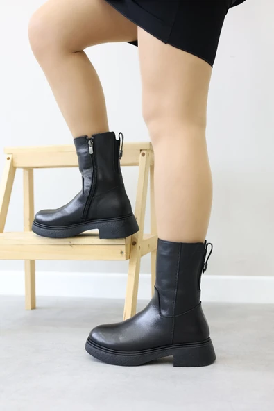 Hakiki Deri Kürklü  Kadın Klasik Bot 124KZA2415 ürün görseli