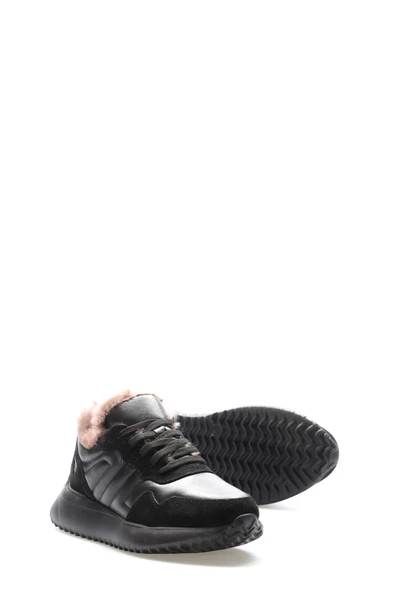 Hakiki Deri Kürklü  Kadın Casual Ayakkabı 136KZA901-1 - Resim 4