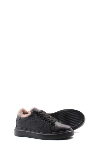 Hakiki Deri Kürklü  Kadın Casual Ayakkabı 160KZA950 - Resim 7